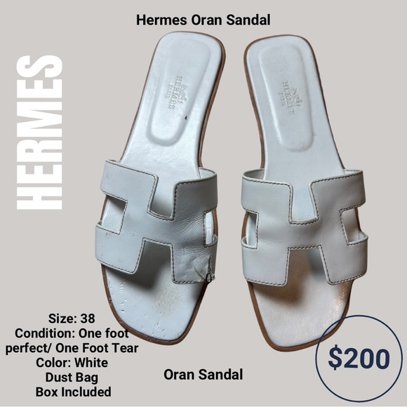 Hermes Shoes - Hermes Oran Sandal - White